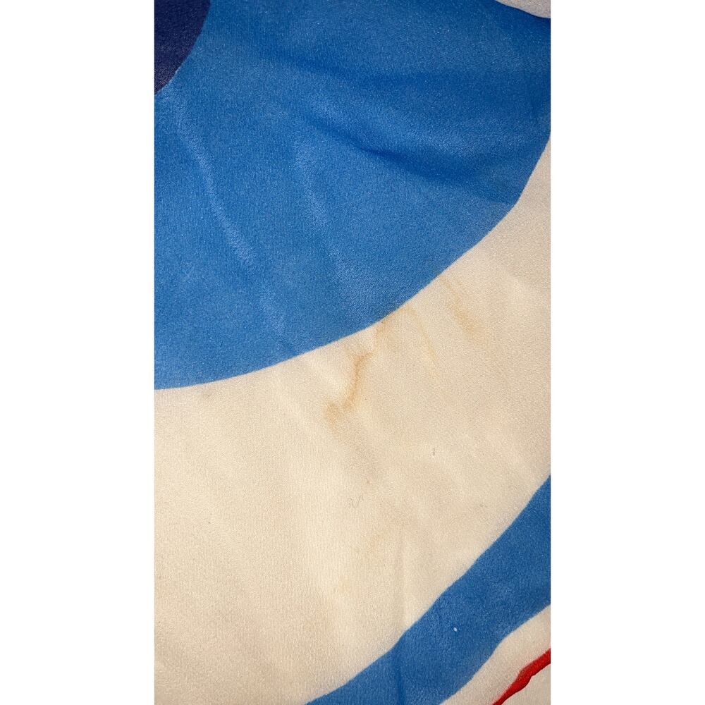 Vintage VERA Neumann Scarf ~ Signed ~ Semi Sheer ~ Made in Japan ~ Red & Blue - Picture 8 of 9